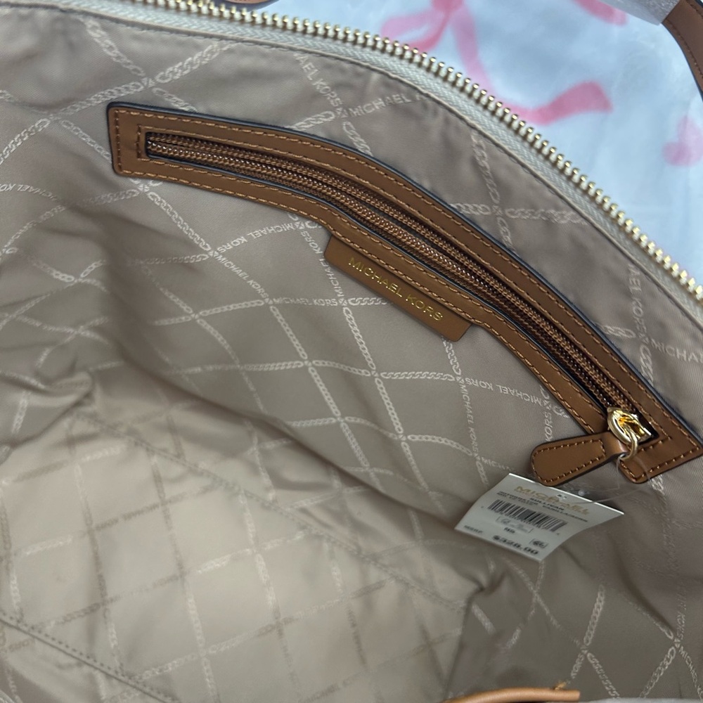 Michael Kors Tan and Cream Signature Tote - Picture 5 of 6